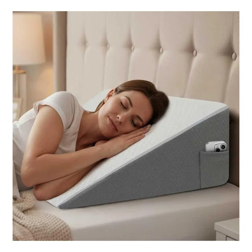 Wedge Pillow for Sleep Apnea, Acid Reflux, Snoring, Cooling Memory Foam,24x24x10